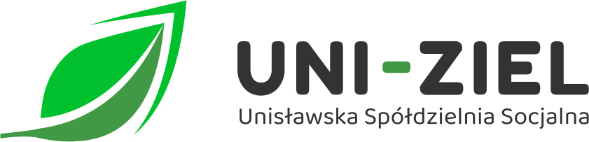 Logo UNI-ZIEL Unisławskiej Spółdzielni Socjalnej.